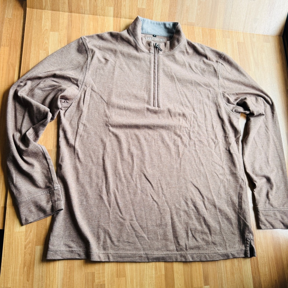 Larrimors brown quarter zip pullover sweater size XL